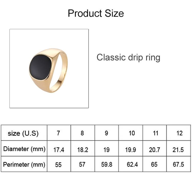 Europe and America Men Classic Alloy High Polished Drip Oil Style Ring, Size: 10, Diameter: 19.9mm, Perimeter: 62.4mm Reluova