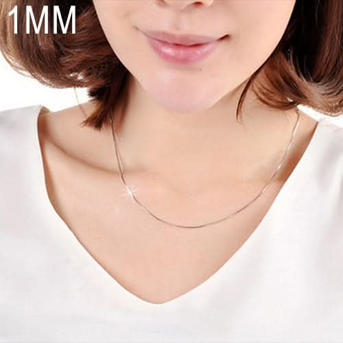 1MM Personality Fashion Silver Plated Snake Bone Chain(Silver length:16 inch)-Reluova