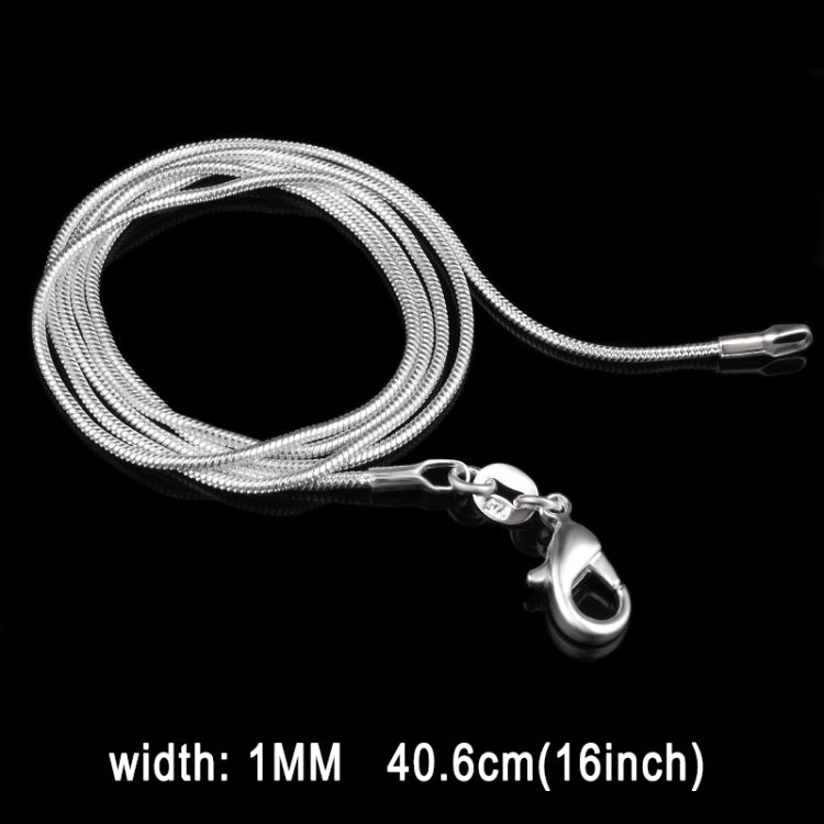 1MM Personality Fashion Silver Plated Snake Bone Chain(Silver length:16 inch)-Reluova