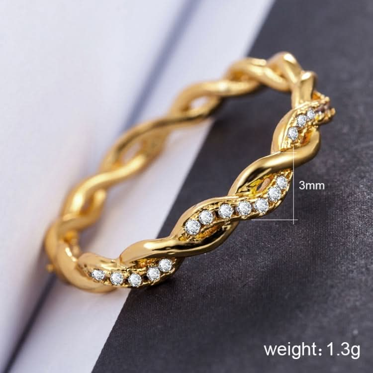 Simple Stylish Ladies Full Rhinestone Twist Modelling Ring(US Size:6) Reluova