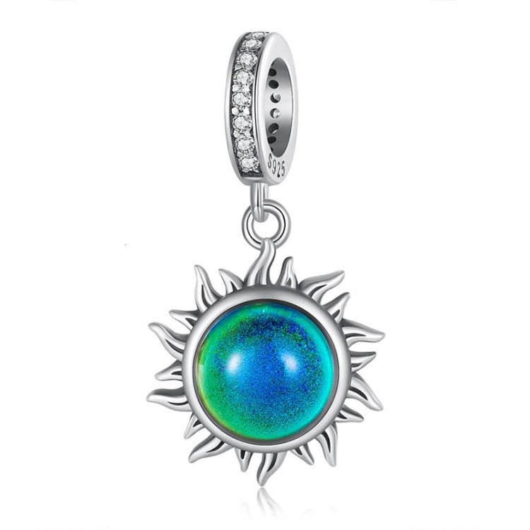 SCC2005-CF Sterling Silver S925 Zircon DIY Sun Shape Mood Stone Pendant Decoration Reluova