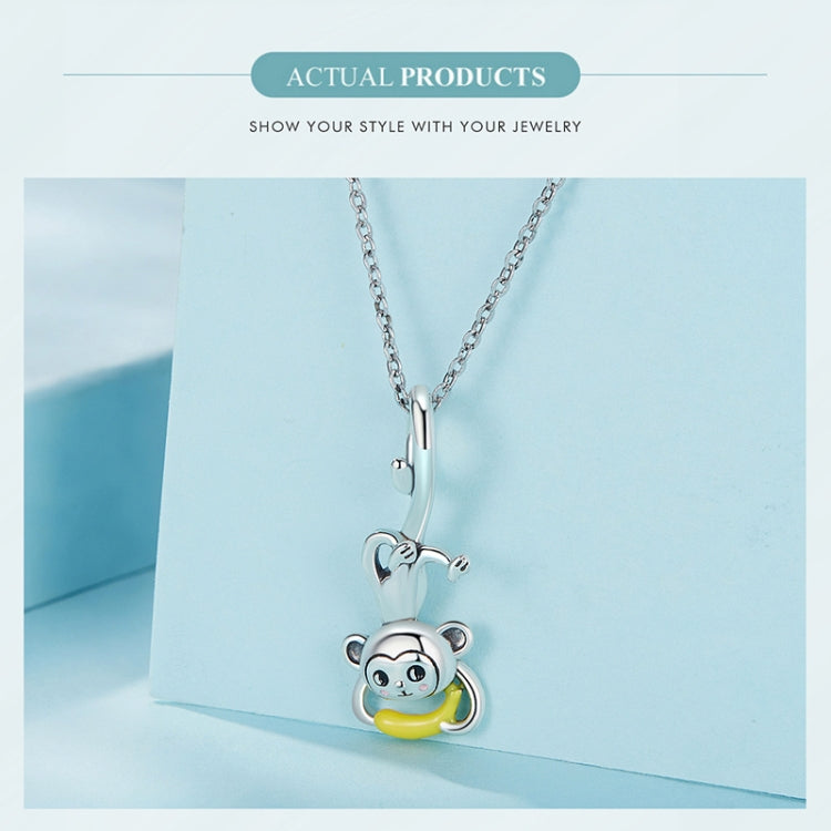 SCC2547 S925 Sterling Silver Cute Upside Down Monkey Pendant Accessories DIY Bracelet Beads