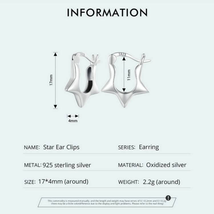 SCE1615 Sterling Silver S925 Simple Versatile Star Earrings Reluova