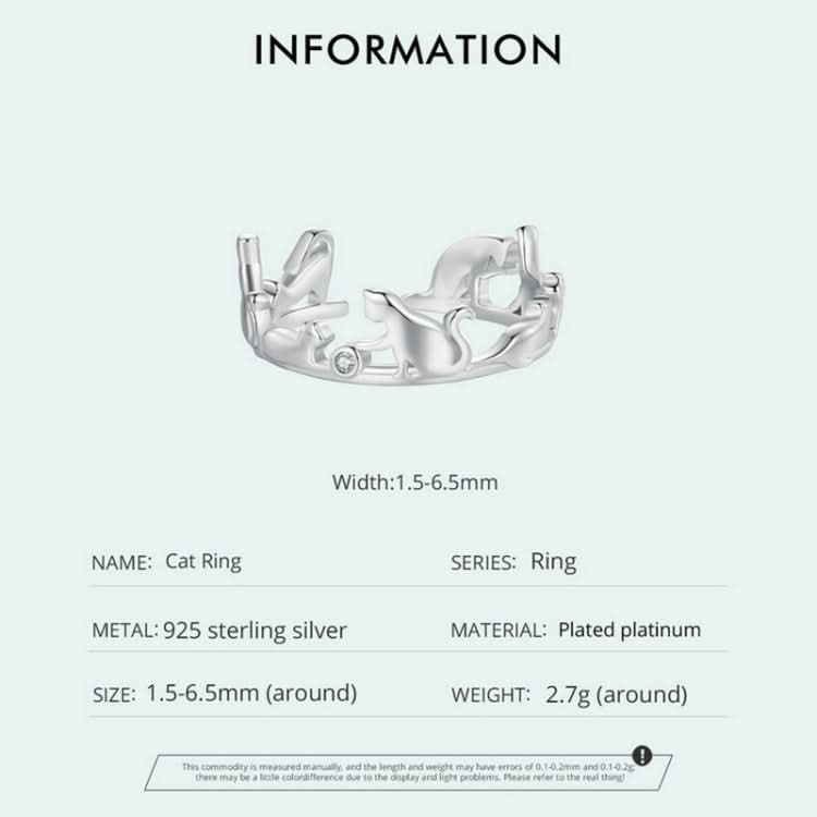 SCR944-E Cute Cat Open Adjustable Ring Reluova