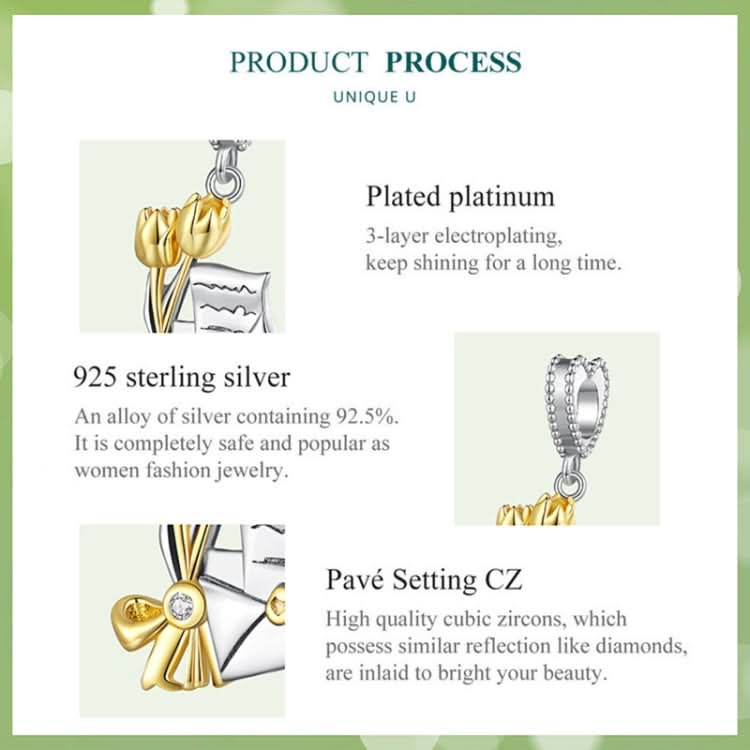 BSC864 S925 Sterling Silver Invitation Shape Pendant Accessories DIY Bracelet Beads Reluova