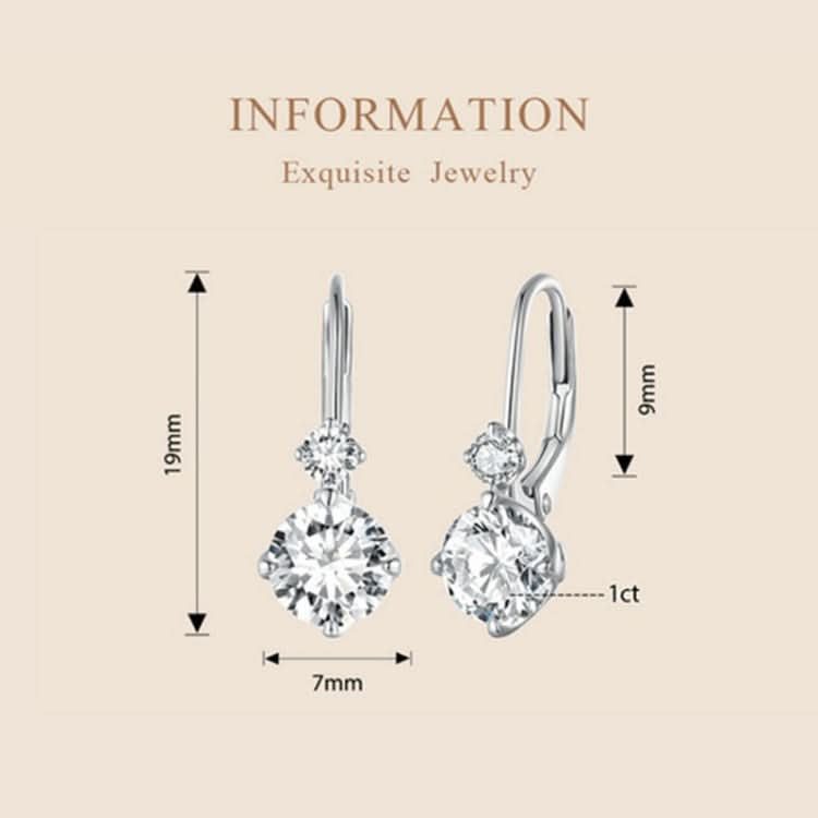 MSE031 Sterling Silver 925 White Gold Plated Zircon Light Luxury Style Moissanite Earrings Reluova