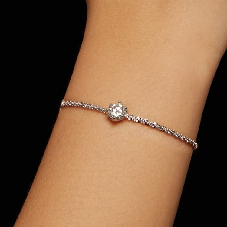 MSB006 Sterling Silver S925 White Gold Plated Moissanite Fashion Bracelet Reluova