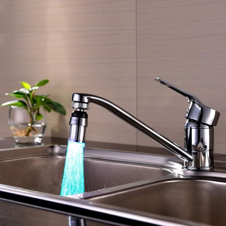 SDF-B6 1 LED ABS Colorful Change LED Faucet Light Water Glow Shower, Size: 58 x 24mm, Interface: 22mm (Silver) Reluova