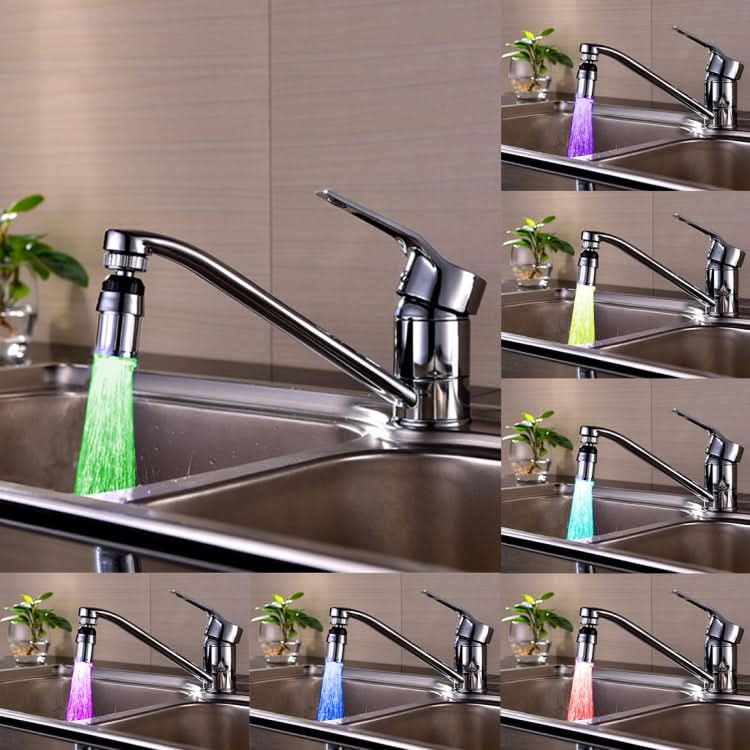 SDF-B6 1 LED ABS Colorful Change LED Faucet Light Water Glow Shower, Size: 58 x 24mm, Interface: 22mm (Silver) Reluova