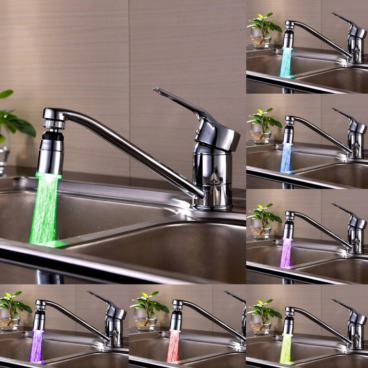 SDF-B9 1 LED ABS Colorful Change LED Faucet Light Water Glow Shower, Size: 58 x 28mm, Interface: 22mm (Silver)