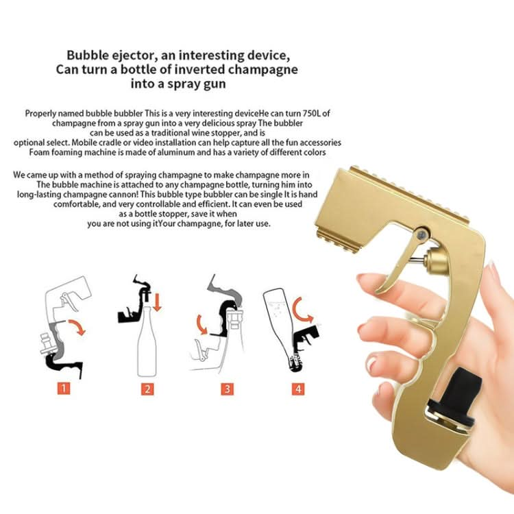 Zinc Alloy Bubbly Blaster Champagne Bottle Squirt Gun Bar Tool - Reluova