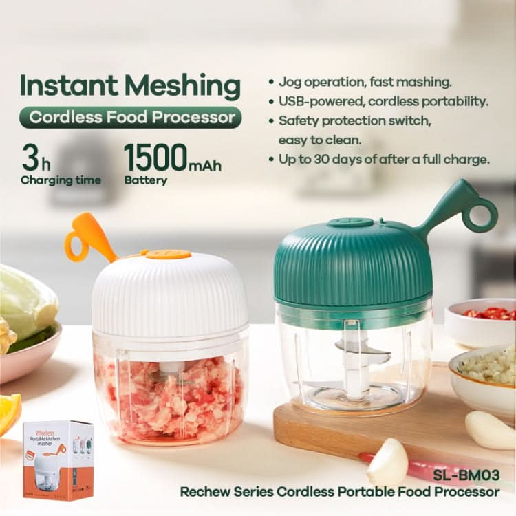 REMAX SL-BM03 Rechew Series Wireless Electric Garlic Stirrer Cordless Portable Food Processor - Reluova