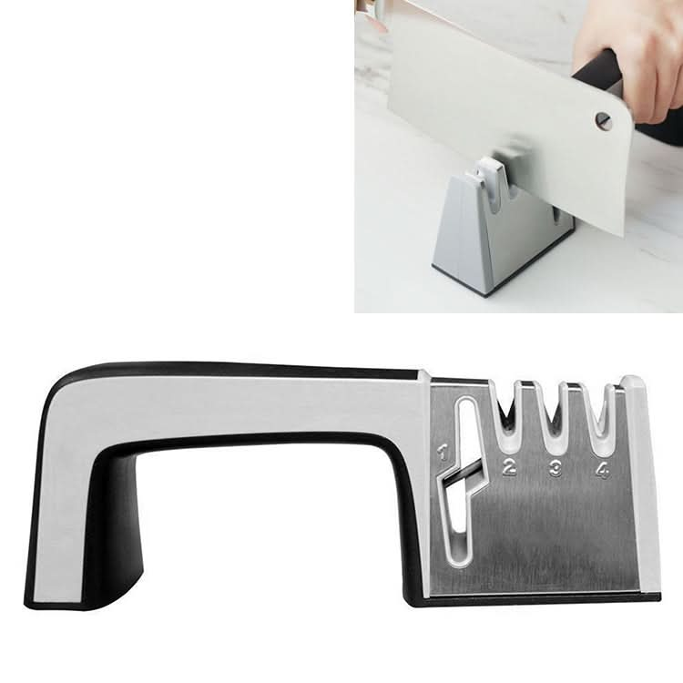 4 in 1 Stainless Steel Knife Sharpener Four Section Hand-held Quick Sharpening Tool with Non Slip Handle-Reluova