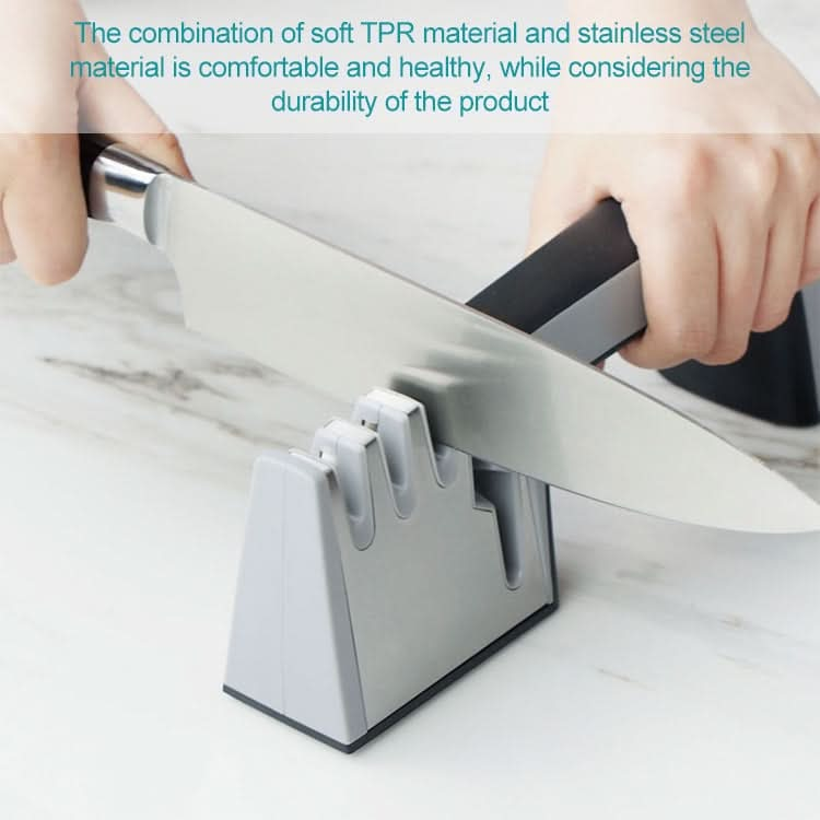 4 in 1 Stainless Steel Knife Sharpener Four Section Hand-held Quick Sharpening Tool with Non Slip Handle-Reluova