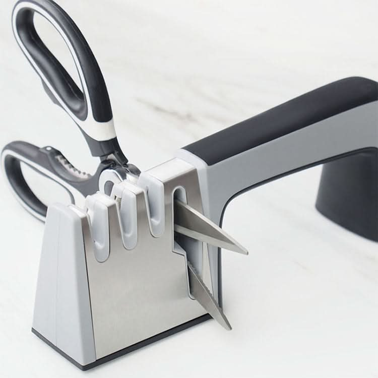 4 in 1 Stainless Steel Knife Sharpener Four Section Hand-held Quick Sharpening Tool with Non Slip Handle-Reluova