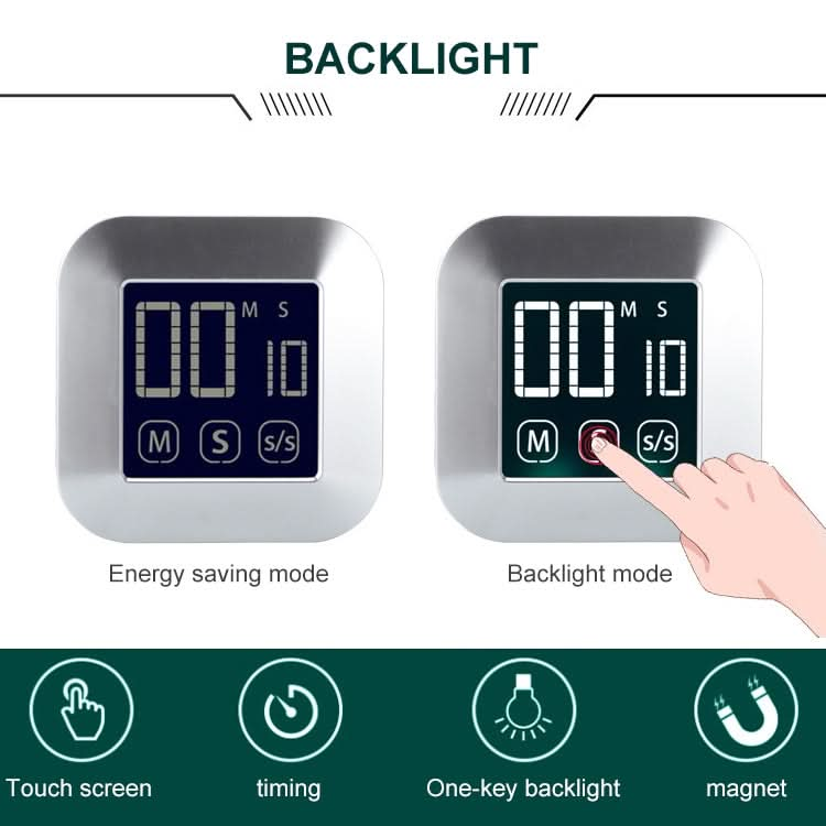 TS-83 Touch Timer Alarm Clock Kitchen Food LCD Large Screen Countdown Electronic Reminder - Reluova