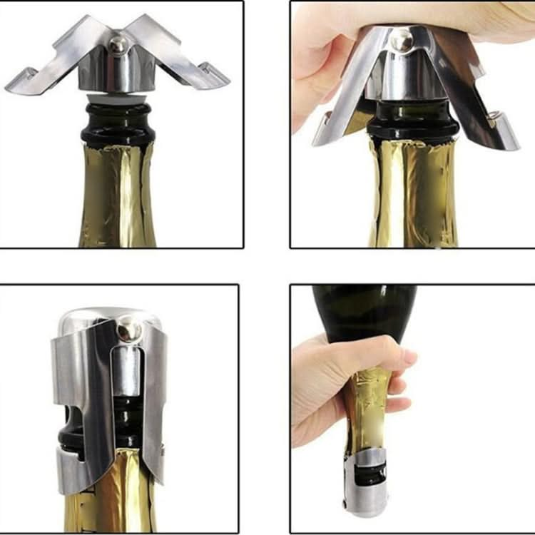 5 PCS Novel Stainless Steel Champagne Wine Bottle Stopper-Reluova