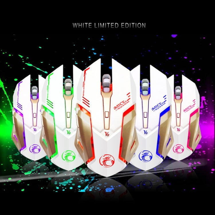 iMICE V8 LED Colorful Light USB 6 Buttons 4000 DPI Wired Optical Gaming Mouse for Computer PC Laptop