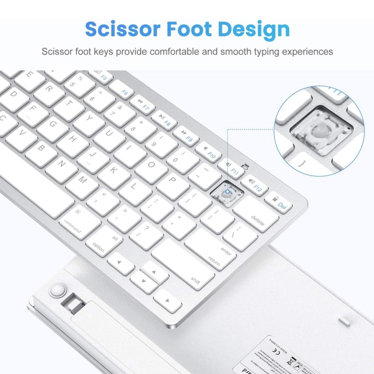 WB-8022 Ultra-thin Wireless Bluetooth Keyboard for iPad, Samsung, Huawei, Xiaomi, Tablet PCs or Smartphones, German Keys