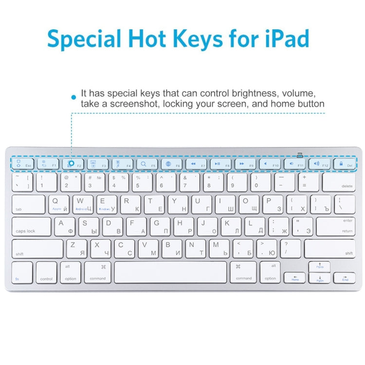 WB-8022 Ultra-thin Wireless Bluetooth Keyboard for iPad, Samsung, Huawei, Xiaomi, Tablet PCs or Smartphones, Russian Keys My Store