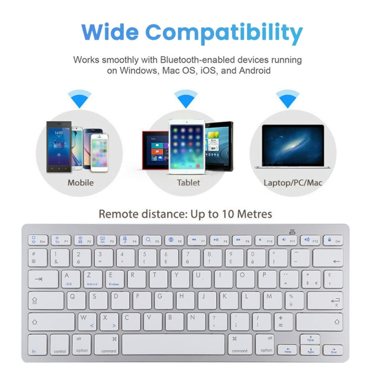 WB-8022 Ultra-thin Wireless Bluetooth Keyboard for iPad, Samsung, Huawei, Xiaomi, Tablet PCs or Smartphones, French Keys My Store