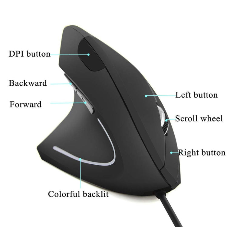 CM0093 Rechargeable Version 2.4GHz Three-button Wireless Optical Mouse Vertical Mouse for Left-hand, Resolution: 1000DPI / 1200DPI / 1600DPI My Store