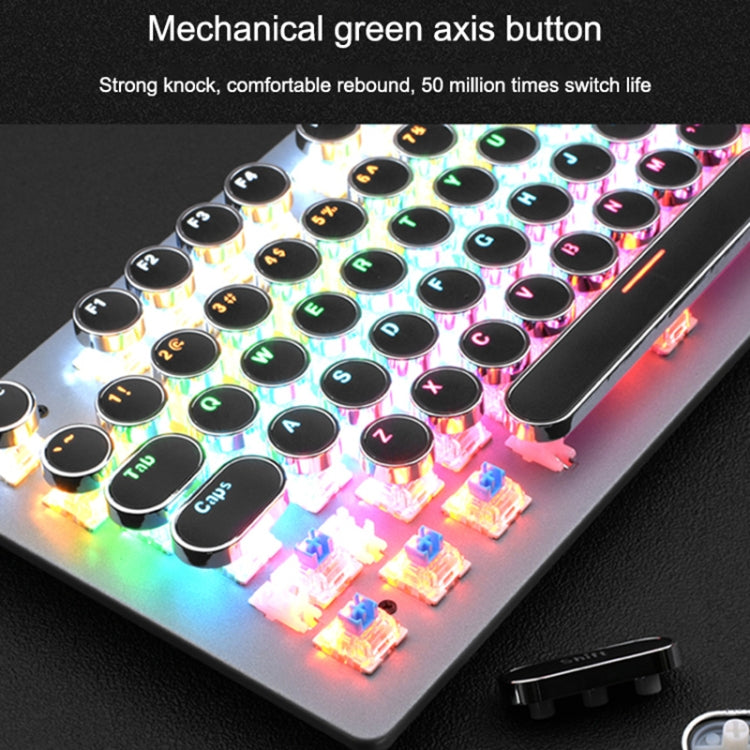 MSEZ HJK920-7 104-keys Electroplated Transparent Character Punk Keycap Colorful Backlit Wired Mechanical Gaming Keyboard, Support Autonomous Shaft Change My Store