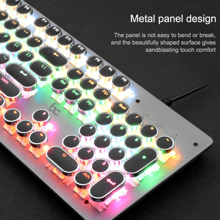 MSEZ HJK920-7 104-keys Electroplated Transparent Character Punk Keycap Colorful Backlit Wired Mechanical Gaming Keyboard, Support Autonomous Shaft Change My Store