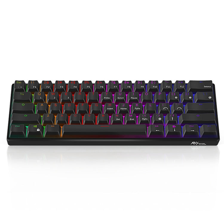 RK61 61 Keys Bluetooth / 2.4G Wireless / USB Wired Three Modes Brown Switch Tablet Mobile Gaming Mechanical Keyboard with RGB Backlight, Cable Length: 1.5m My Store