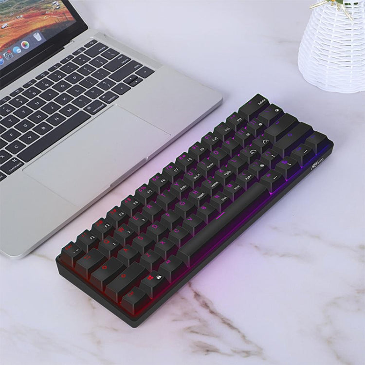 RK61 61 Keys Bluetooth / 2.4G Wireless / USB Wired Three Modes Brown Switch Tablet Mobile Gaming Mechanical Keyboard with RGB Backlight, Cable Length: 1.5m My Store