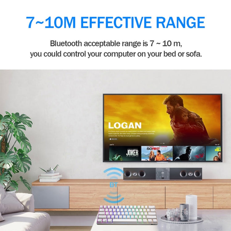 RK61 61 Keys Bluetooth / 2.4G Wireless / USB Wired Three Modes Red Switch Tablet Mobile Gaming Mechanical Keyboard with RGB Backlight, Cable Length: 1.5m My Store