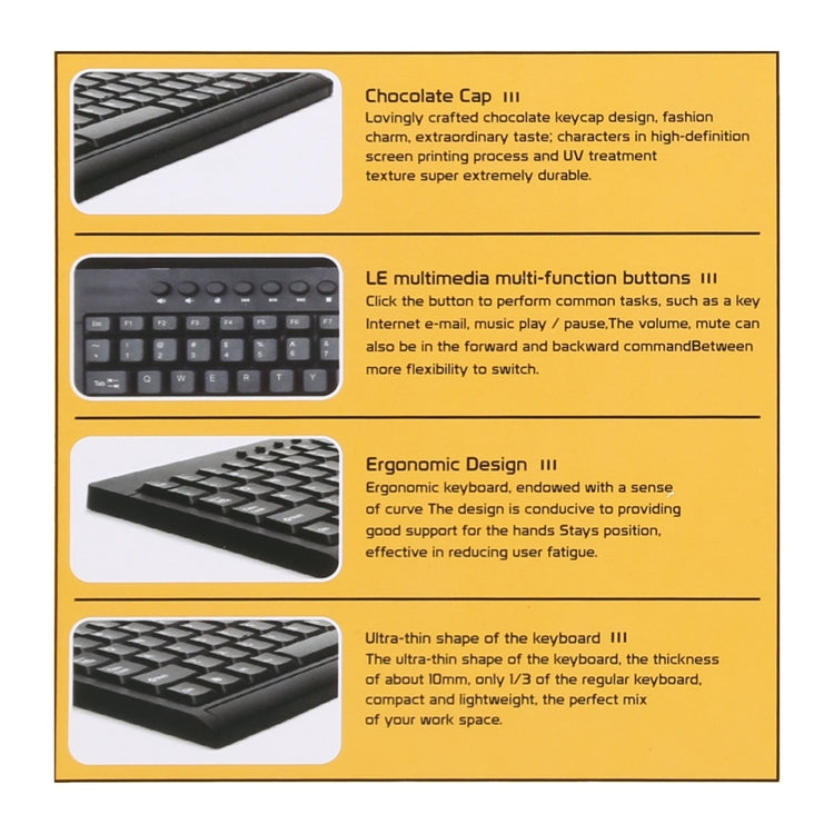 KB-301A Multimedia Notebook Mini Wired Keyboard, English Version My Store