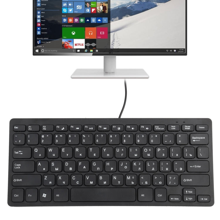 TT-A01 Ultra-thin Design Mini Wired Keyboard, Russian Version