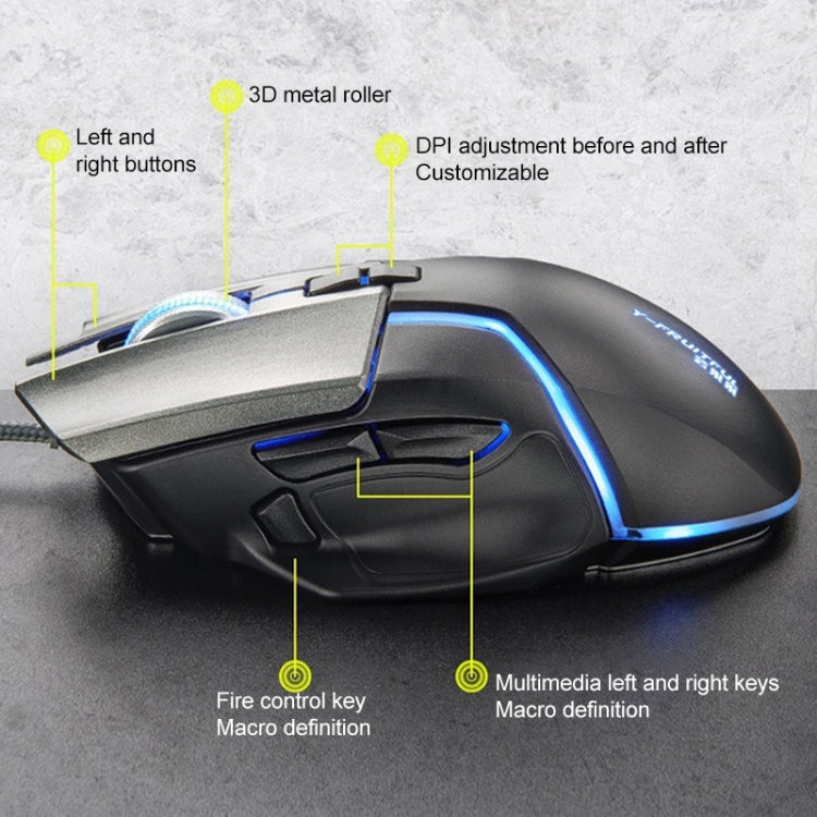 Y-FRUITFUL Y2 Detachable Macro Programming Mechanical Gaming Mouse