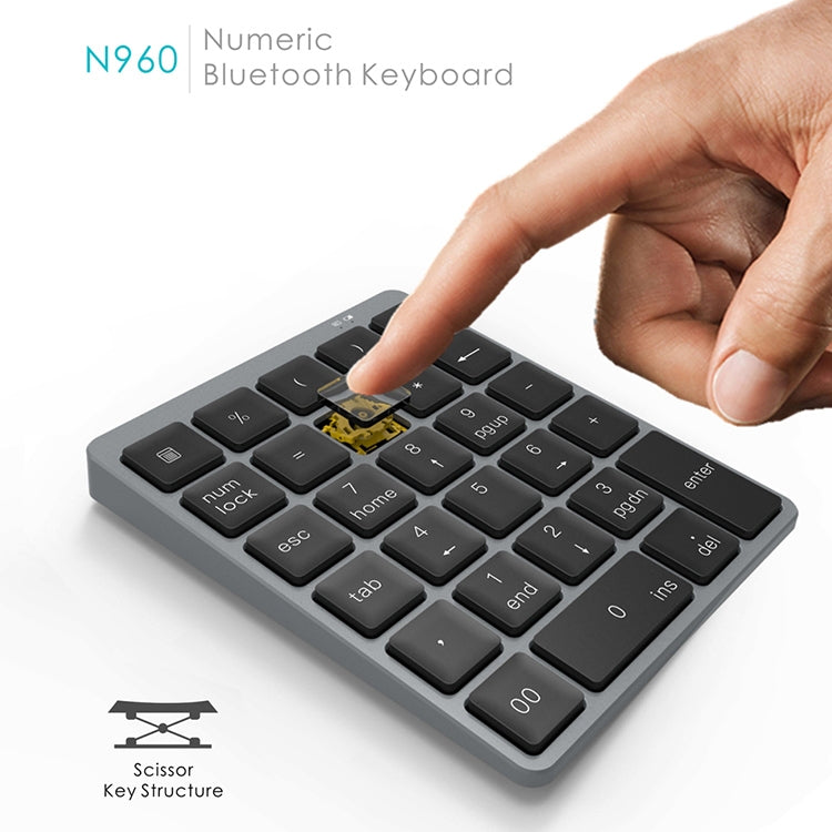 N960 Ultra-thin Universal Aluminum Alloy Rechargeable Wireless Bluetooth Numeric Keyboard My Store