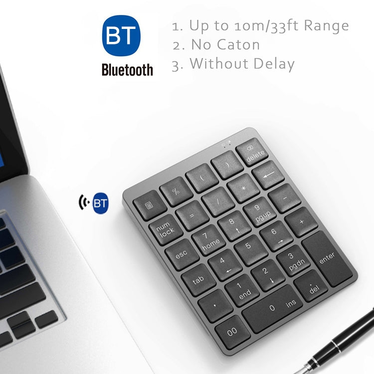 N960 Ultra-thin Universal Aluminum Alloy Rechargeable Wireless Bluetooth Numeric Keyboard