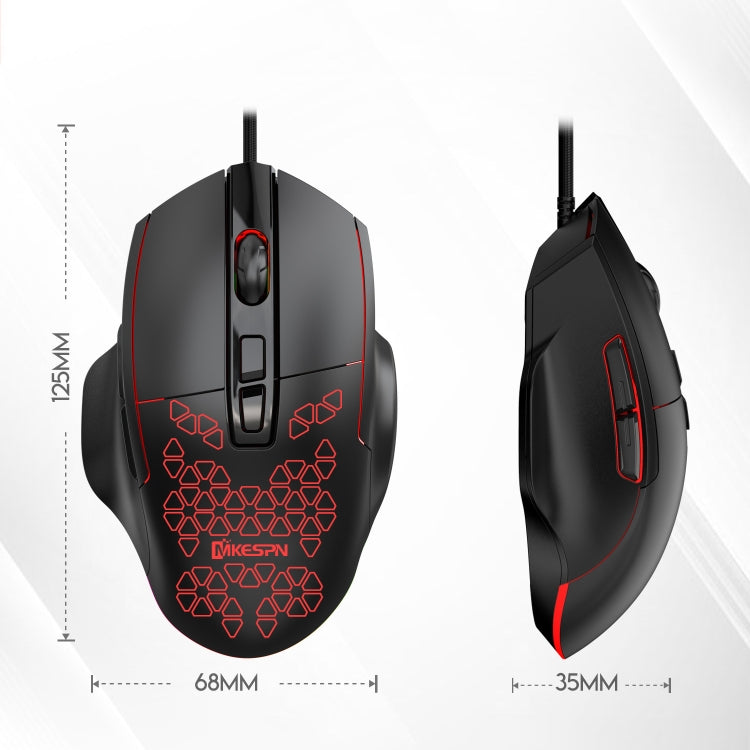 MKESPN X11 7-buttons 7200DPI RGB Wired Macro-definition Gaming Mouse