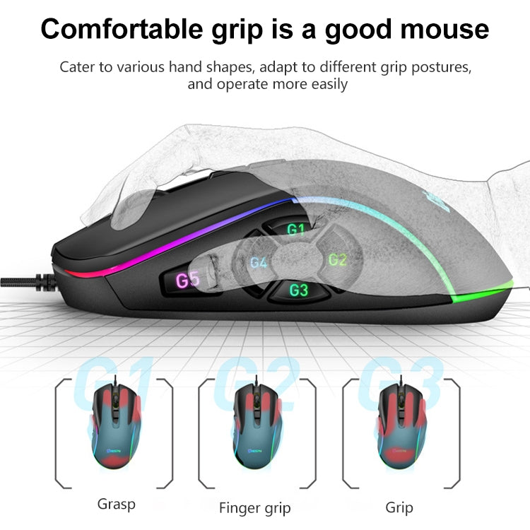 MKESPN X9 10 Buttons 7200DPI RGB Macro Definition Gaming Wired Mouse My Store