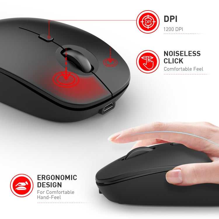 MKESPN 859 2.4G+BT5.0+BT3.0 Three Modes Wireless Mouse My Store