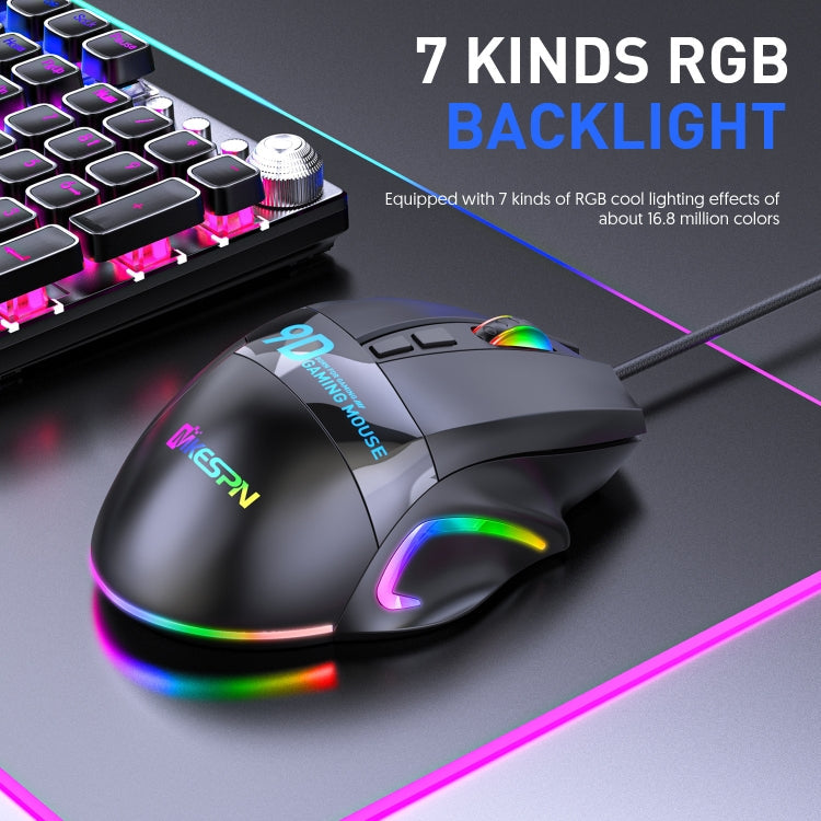 MKESPN X10 9-Buttons RGB Wired Macro Definition Gaming Mouse My Store