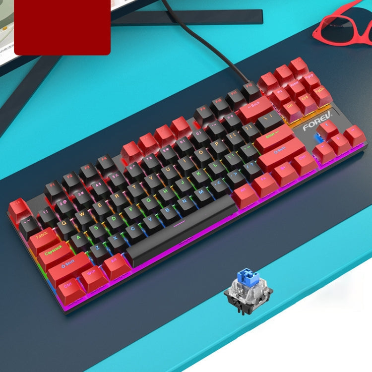 FOREV FV-301 87-keys Blue Axis Mechanical Gaming Keyboard, Cable Length: 1.6m