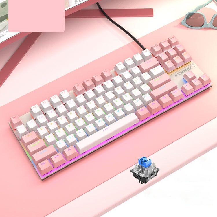 FOREV FV-301 87-keys Blue Axis Mechanical Gaming Keyboard, Cable Length: 1.6m My Store