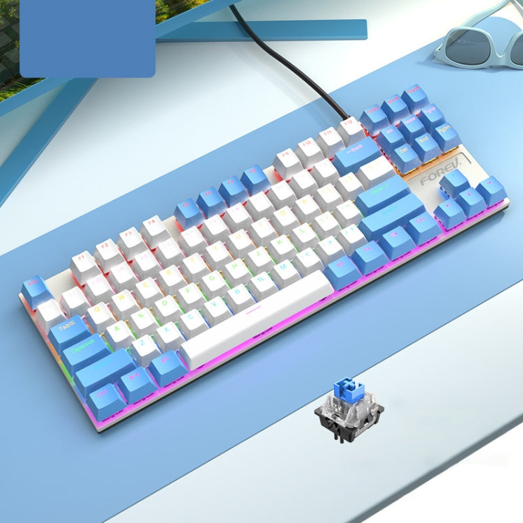 FOREV FV-301 87-keys Blue Axis Mechanical Gaming Keyboard, Cable Length: 1.6m