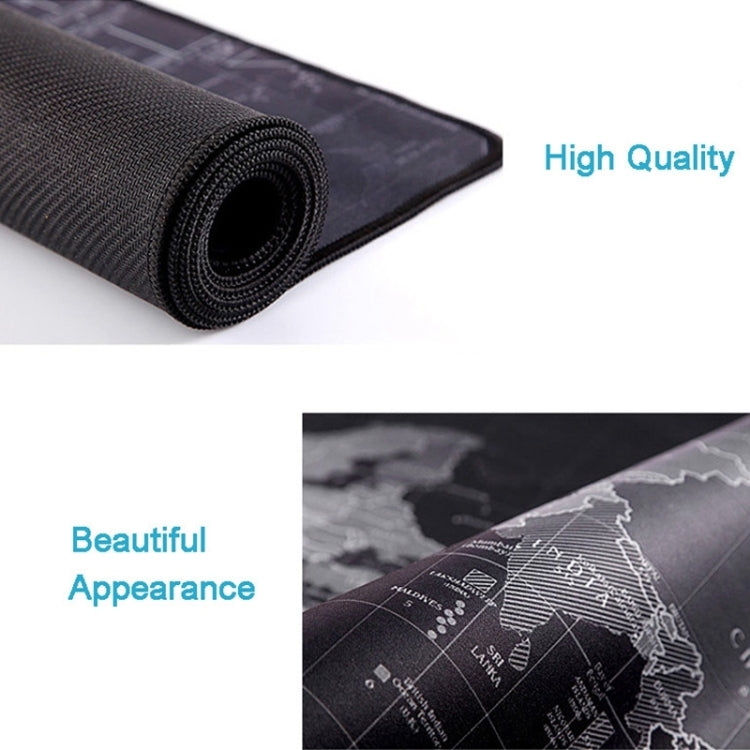 Extended Large Anti-Slip World Map Pattern Soft Rubber Smooth Cloth Surface Game Mouse Pad Keyboard Mat, Size: 70 x 30cm