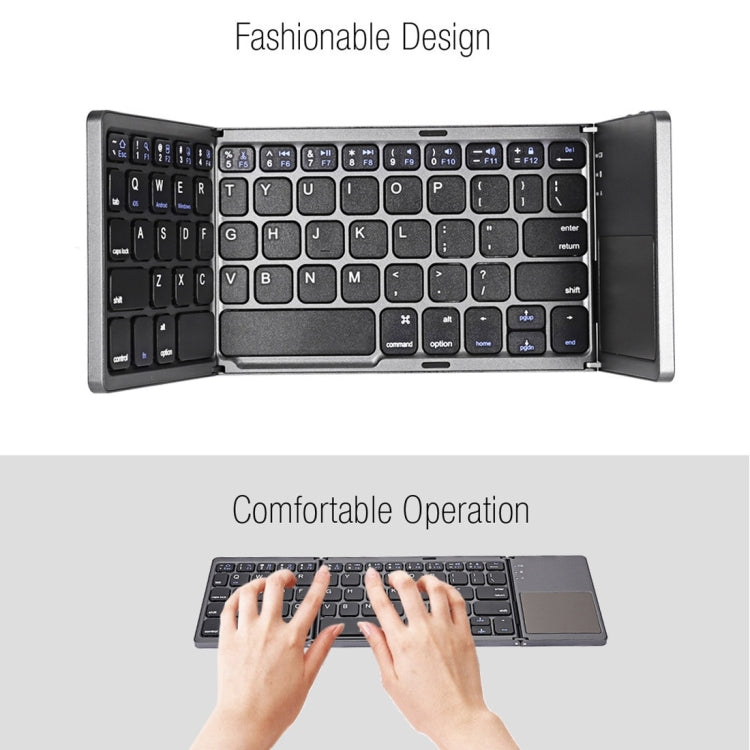 B033 Rechargeable 3-Folding 64 Keys Bluetooth Wireless Keyboard with Touchpad My Store