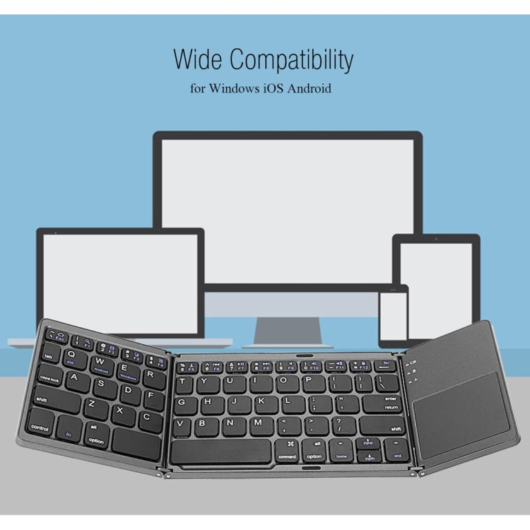 B033 Rechargeable 3-Folding 64 Keys Bluetooth Wireless Keyboard with Touchpad My Store