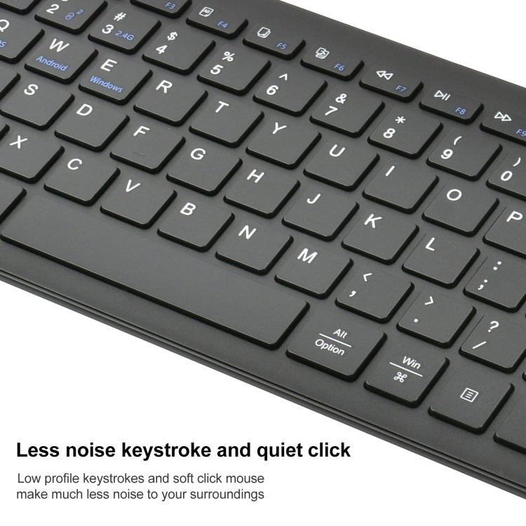 169 2.4Ghz + Bluetooth  Dual Mode Wireless Keyboard, Compatible with iSO & Android & Windows