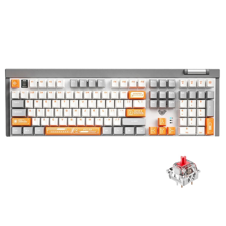 AULA F3050 2.4G Wireless Dual Mode Mechanical Keyboard,Red Shaft