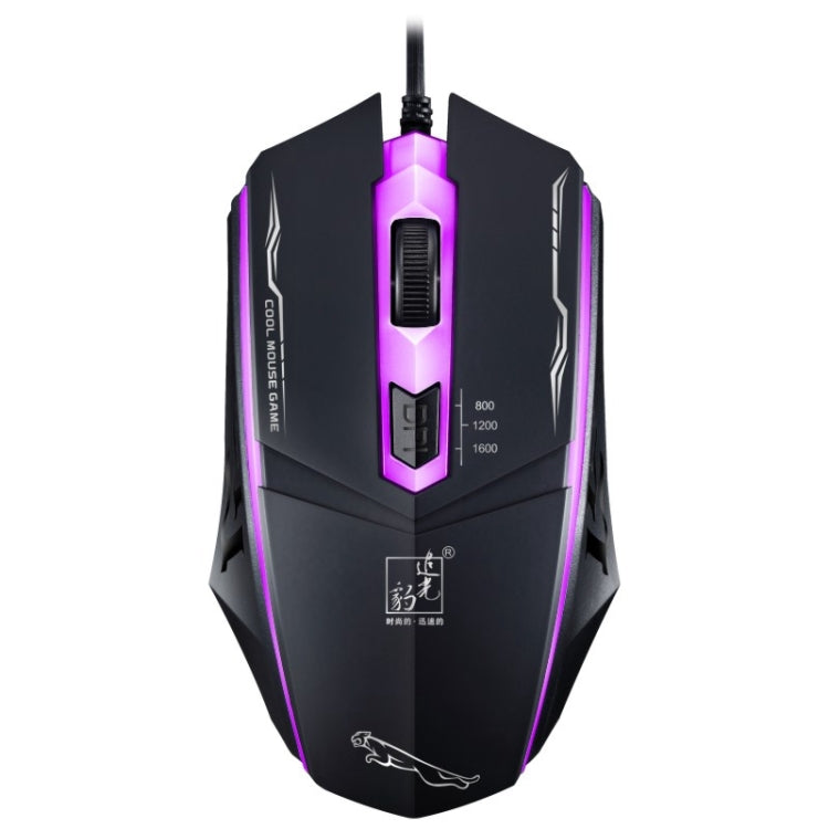 Chasing Leopard 199 USB 1600DPI Three-speed Adjustable LED Backlight Wired Optical Gaming Mouse, Length: 1.3m