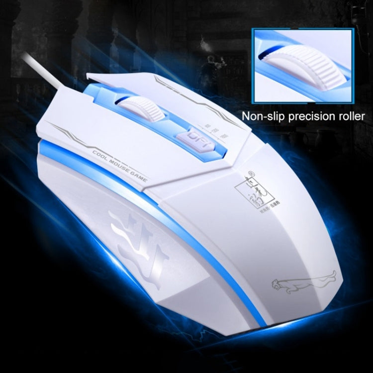 Chasing Leopard 199 USB 1600DPI Three-speed Adjustable LED Backlight Wired Optical Gaming Mouse, Length: 1.3m